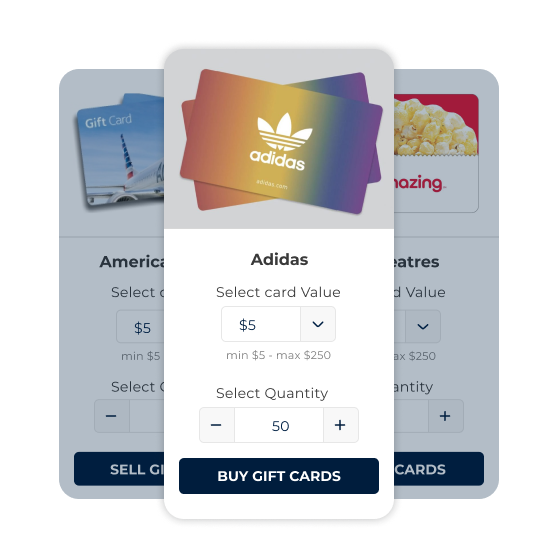 One account, 250+ Gift Card brands